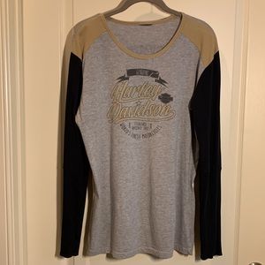 Harley Davidson Long Sleeve Thumb Hole Biker Shirt